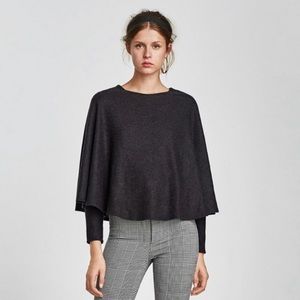 ZARA Grey Poncho Sweater
